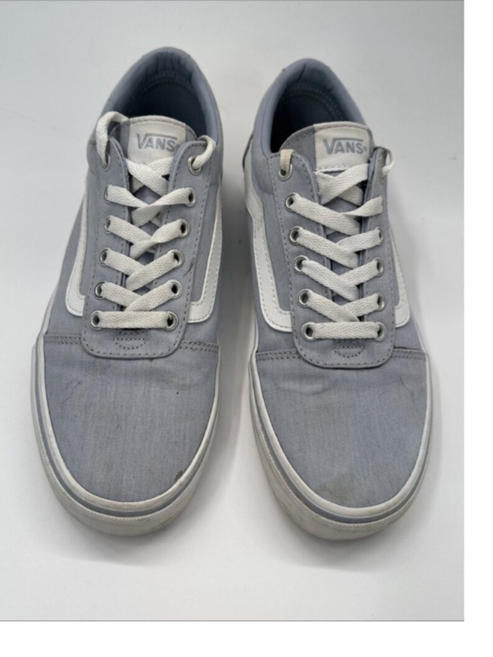 Vans Low-Top Canvas Sneakers in Light Gray and White